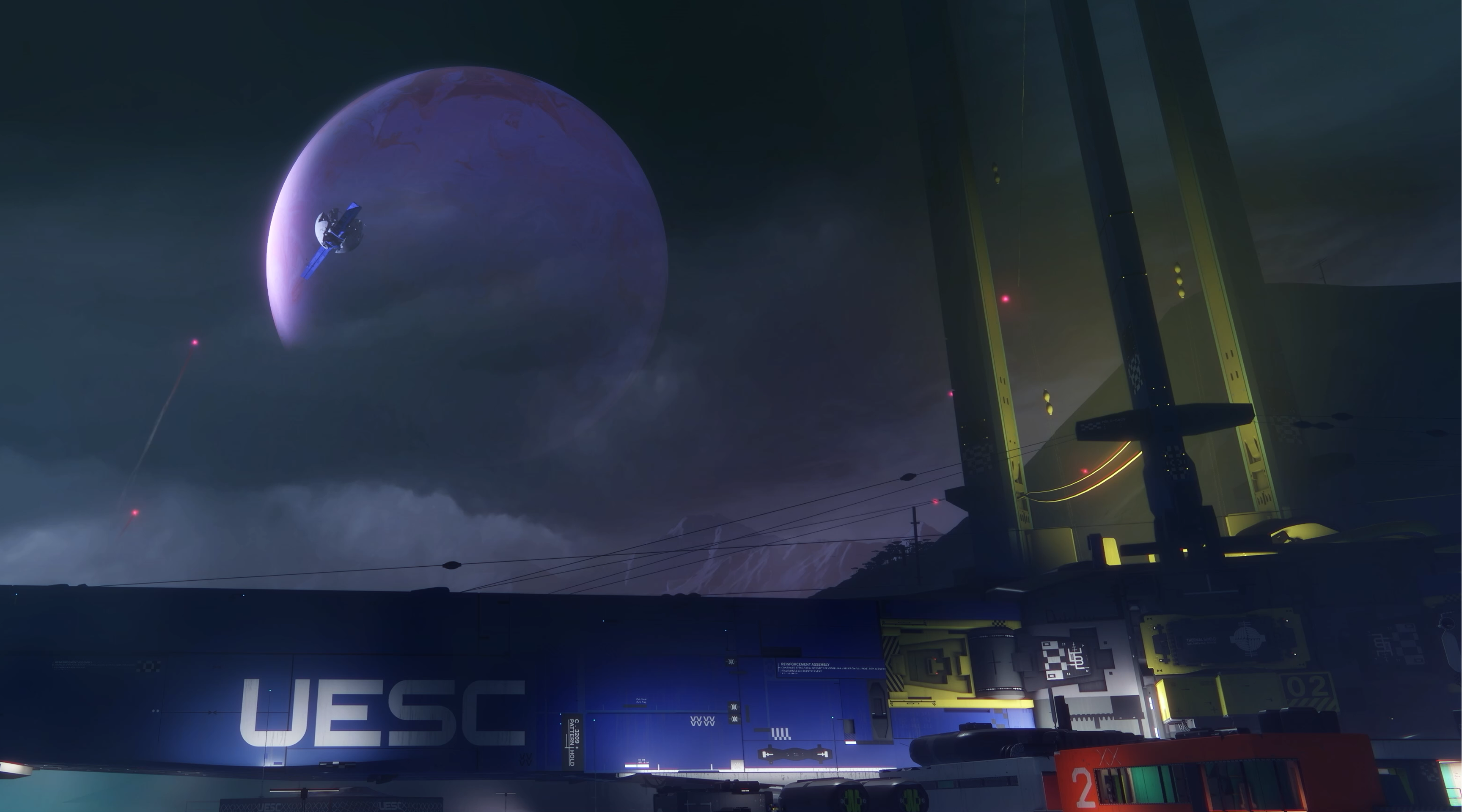 Das UESC-Marathon-Schiff schwebt über Tau Ceti IV